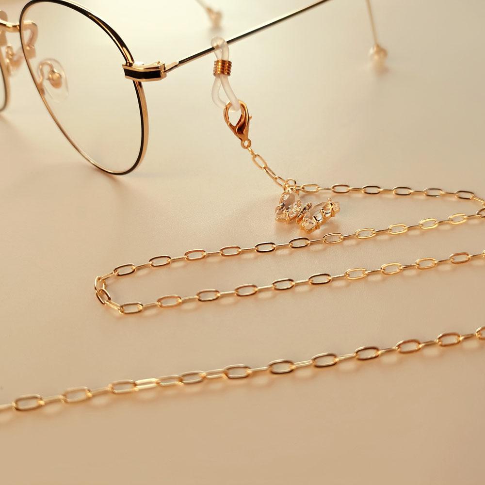 Dây Đeo Kính Chống Trượt Thời Trang VANES1|Gấu Bông Họa Tiết Bướm Xinh Xắn Chất Lượng|Dây Đeo Cổ Bohemia Bằng Kim Loại Nhiều Màu Sắc