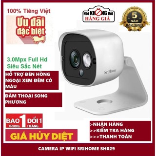 Bh 2 năm-camera ip wifi srihome sh029 new - 3mpx siêu nét