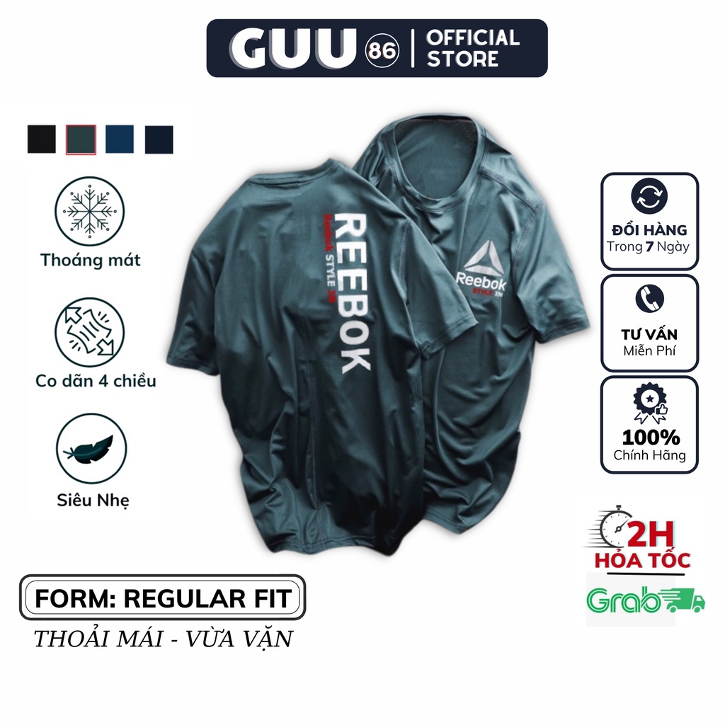 Áo Thun Thể Thao Nam Cổ Tròn Cao Cấp 𝗥𝗘𝗘𝗕𝗢𝗞 𝗔𝟬𝟮 co dãn 4 màu