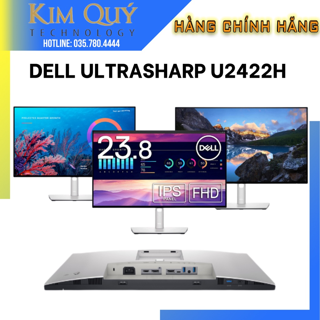 Màn hình Dell Ultrasharp U2422H (24inch IPS FHD 60Hz, HDMI+DP) - BH12TH - Hàng Chính Hãng