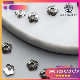 Charm bạc chụp hạt hoạ tiết hoa văn