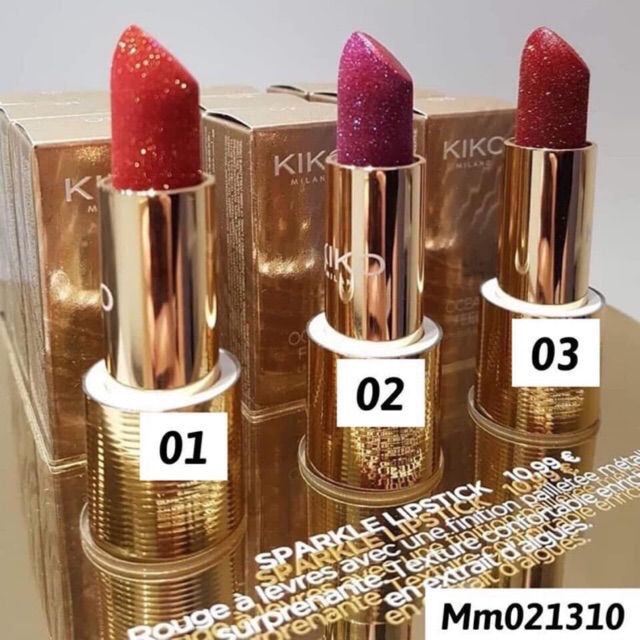 {{có Bill}}-Son kiko sparkle lipstick nhũ lấp lánh