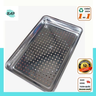 Khay hấp inox đa năng hấp bánh hấp cá có lỗ 40*60