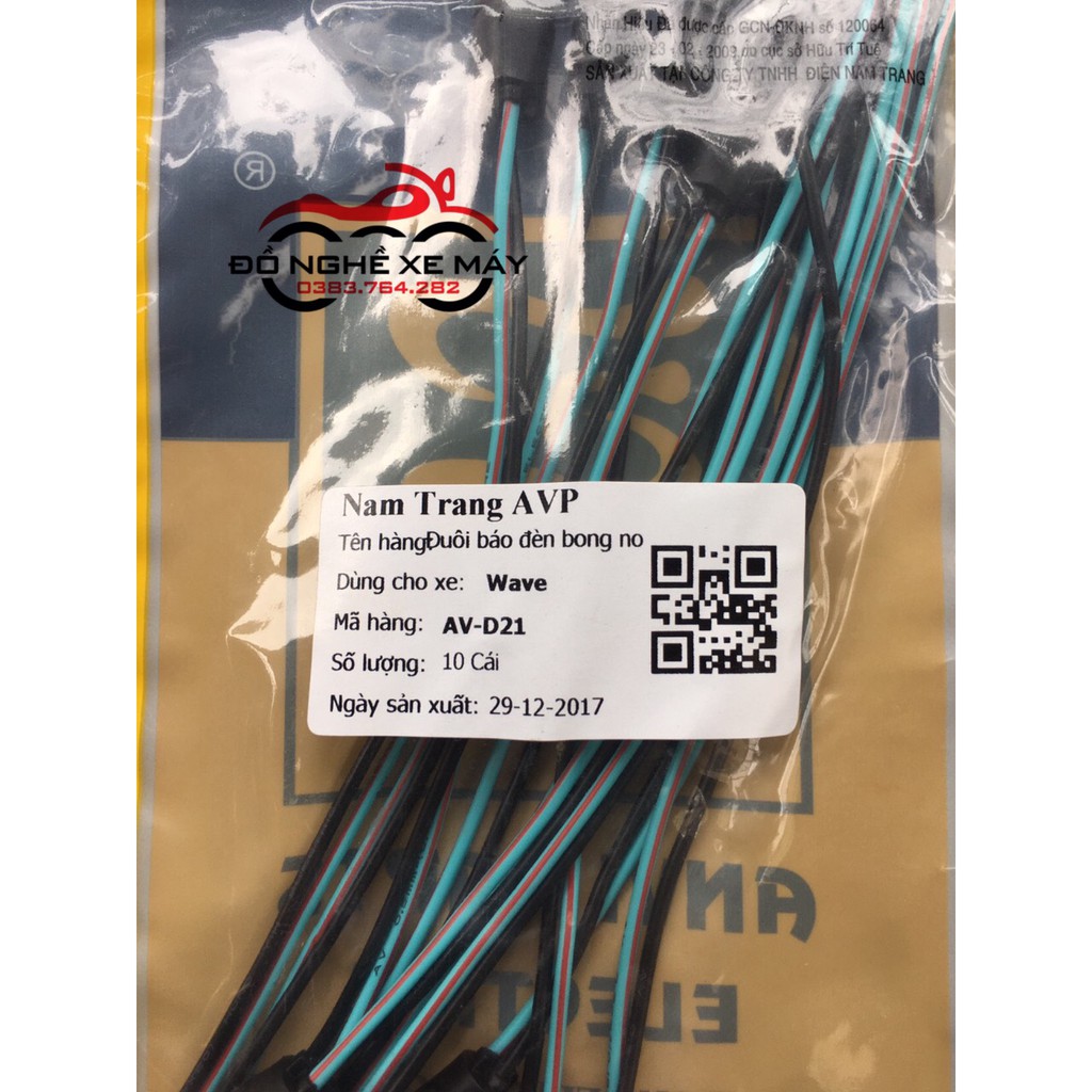 Bộ 10 Rắc Đui Đèn Báo Số Xe Honda-Yamaha Hãng Nam Trang