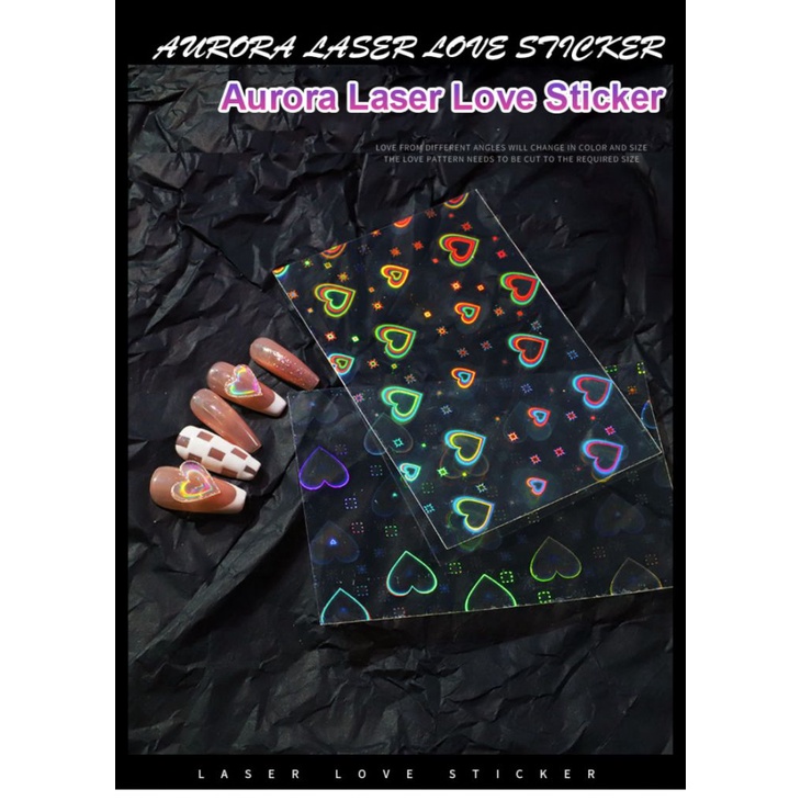 Nhãn Dán Trang Trí Móng Nghệ Thuật Màu Laser Ánh Sao Hoang Dã