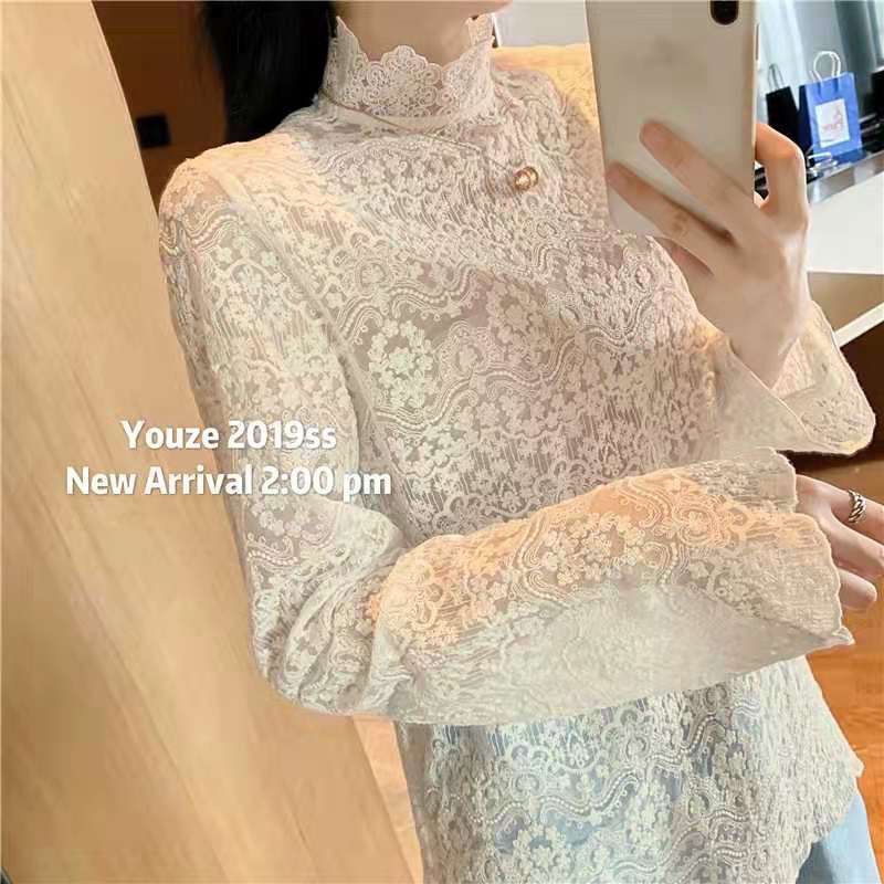 Áo ren lưới thiết kế thời trang phong cách Hàn Quốc quyến rũ