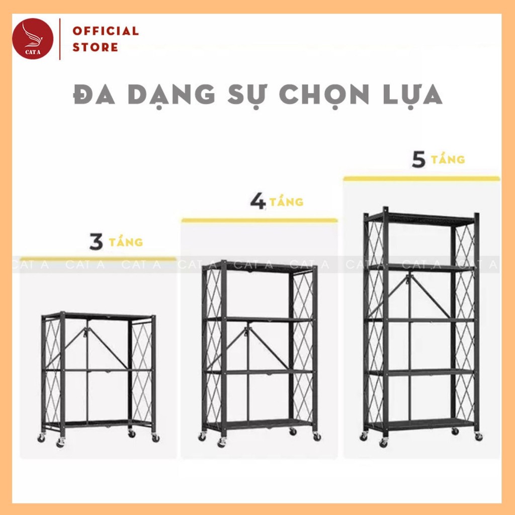 [𝐋𝐨𝐚̣𝐢 𝟏] Kệ đa năng gấp gọn có bánh xe 3 tầng, 4 tầng, 5 tầng để cây cảnh, lò vi sóng, lò nướng, sách,,,, | BigBuy360 - bigbuy360.vn