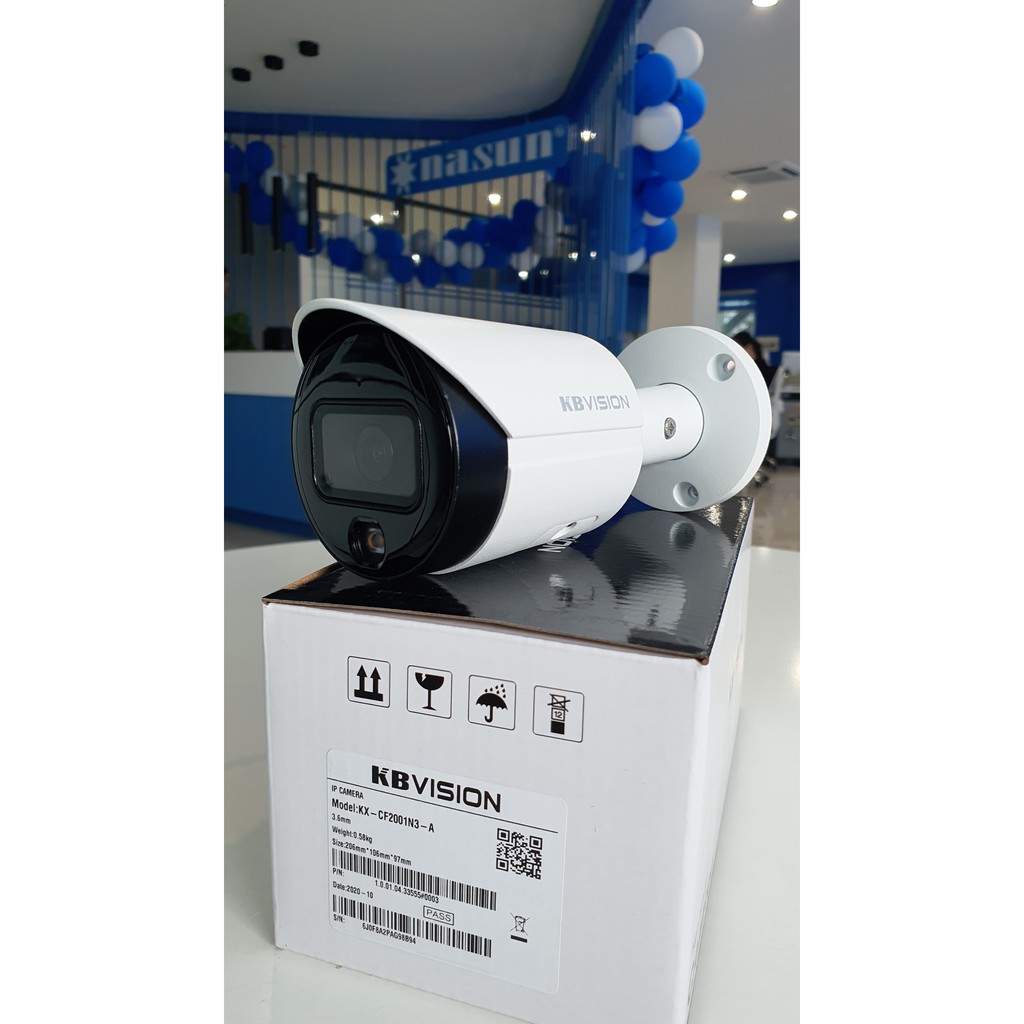 Camera IP thân trụ Full Color 2.0MP tích hợp mic KBVISION KX-CF2001N3-A