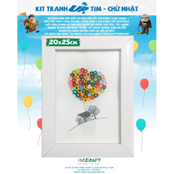 Kit tranh Quilling Up - Hình chữ nhật