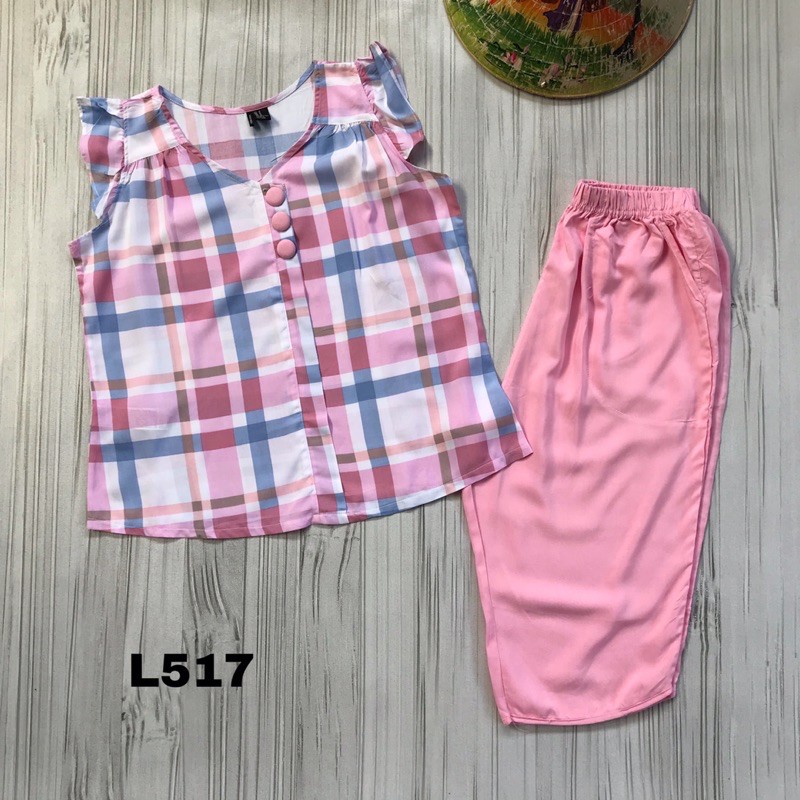 [Mã FAGREEN245 giảm 10% tối đa 30K đơn 99K] Đồ Bộ Tole Lanh Lửng Phối Màu 3 Hạt Nút | BigBuy360 - bigbuy360.vn