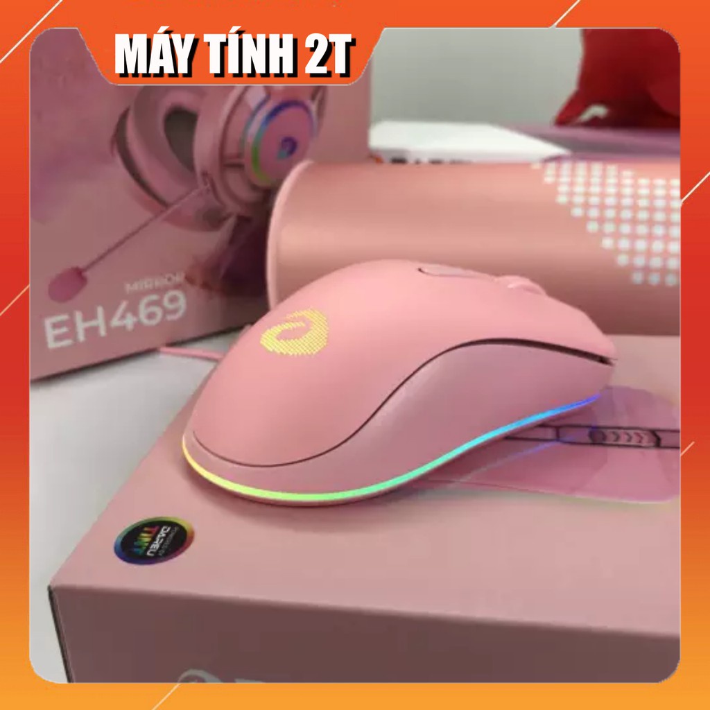 Chuột máy tính gaming DAREU EM908 QUEEN Hồng Led RGB - Chuột Game Có Dây hàng Chính Hãng bảo hành 24 tháng