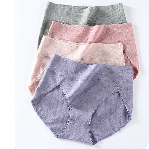 Quần Lót Cotton Lưng Cao Thoải Mái Thoáng Khí Cho Nữ 60-105 KG