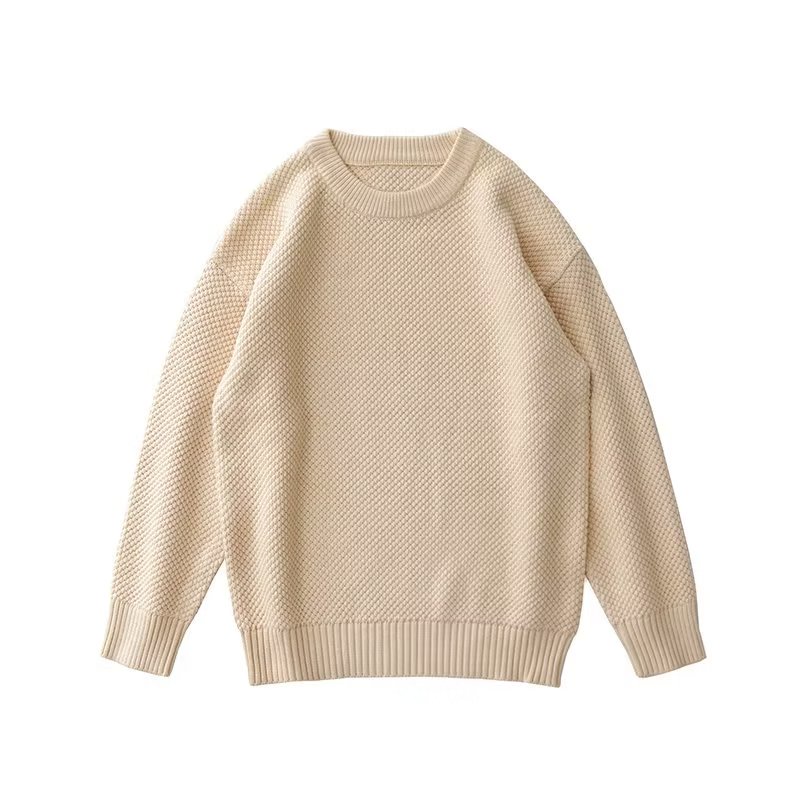 Áo sweater Cổ Tròn Dáng Rộng Phong Cách vintage Nhật Bản Cho Nam Giới