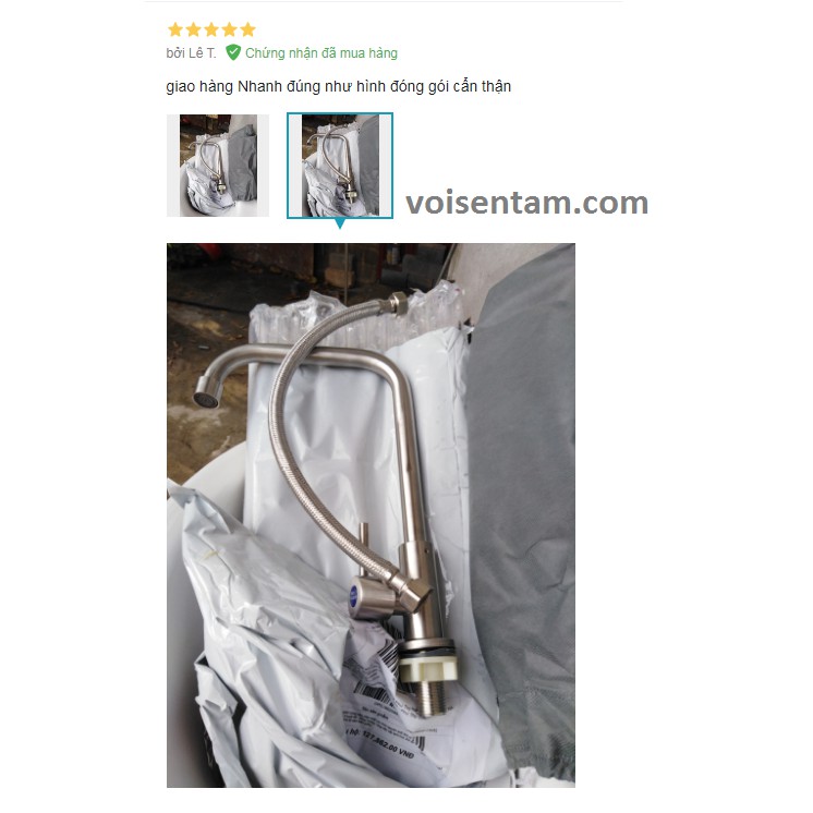 Vòi rửa chén xả lạnh đơn RICHTREE loại phi 24,chất liệu inox 304 quay 360 độ dùng cho 2 hộc chậu RTV01