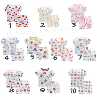 [SALE] Bộ cotton giấy Quảng Châu cộc tay cho bé trai, gái