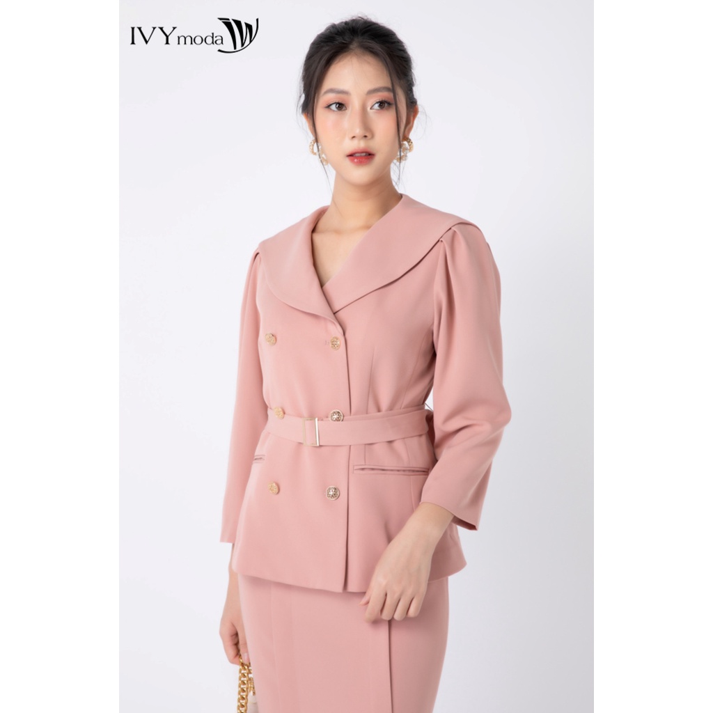 [NHẬP WABRTL5 GIẢM 10% TỐI ĐA 50K ĐH 250K ]Áo vest nữ cổ 2 ve cách điệu IVY moda MS 67M6046