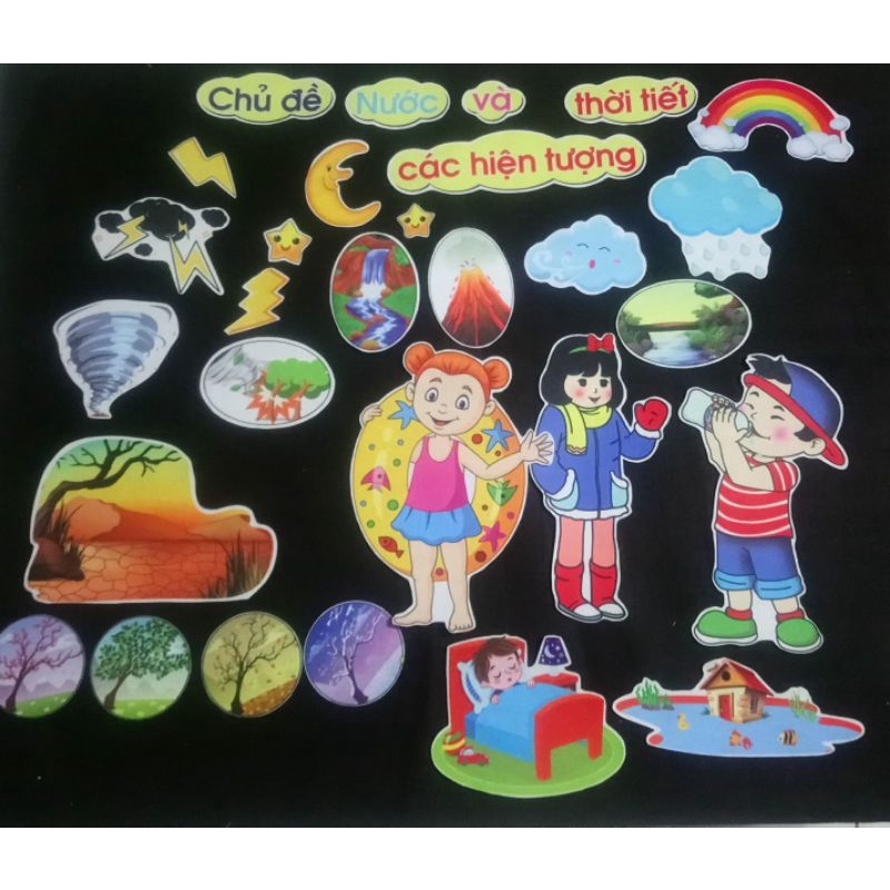 Tranh chủ đề mầm non vải nỉ, giá : 65k/ bộ