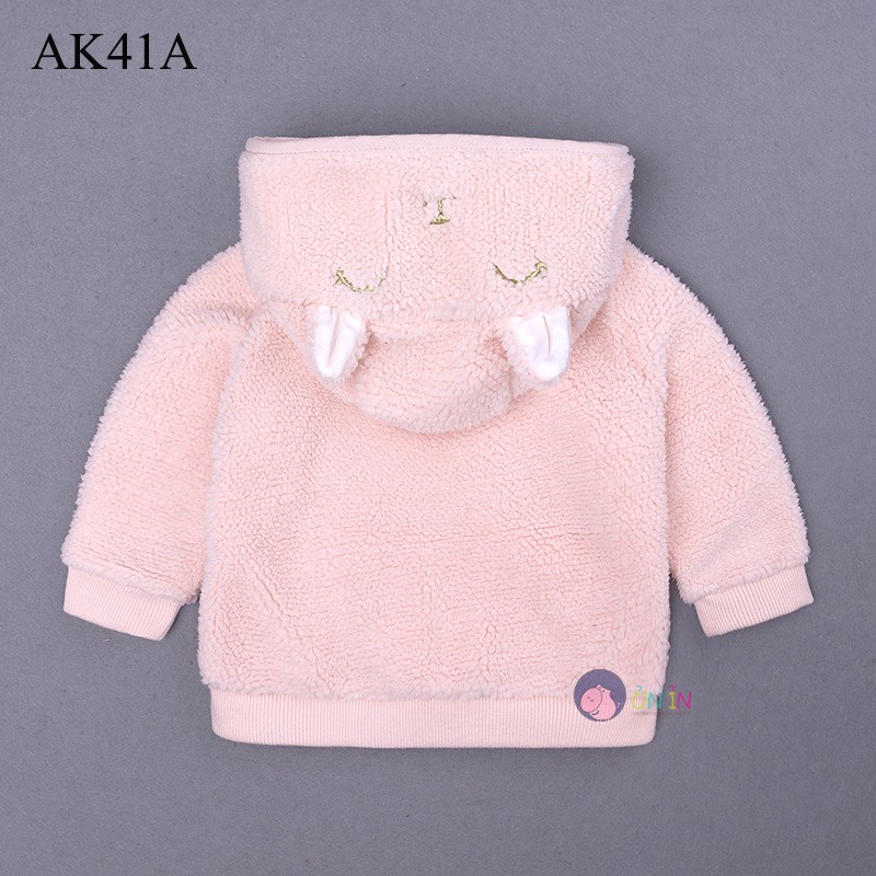 Áo Khoác Chống Lạnh Cho Bé Gái Hình Thỏ Có Nón Đẹp Mắt AK41