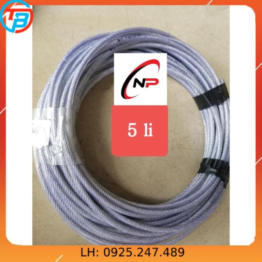 Cáp thép bọc nhựa 2mm làm dây phơi quần áo,trang trí nhà cửa...Size 10 mét 20 mét 30 mét 40 mét 50 mét