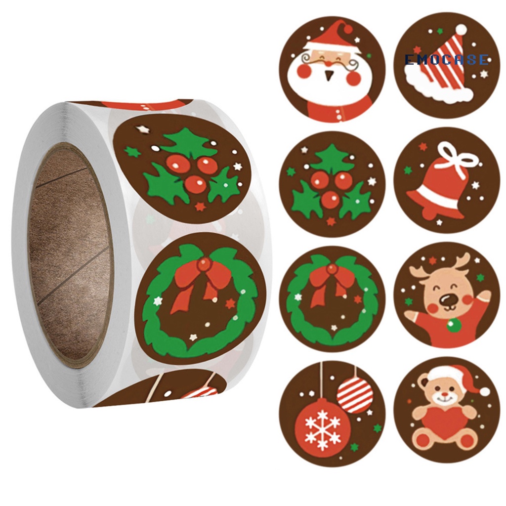 1 Cuộn Sticker Dán Trang Trí Giáng Sinh Tự Dính Nhiều Họa Tiết