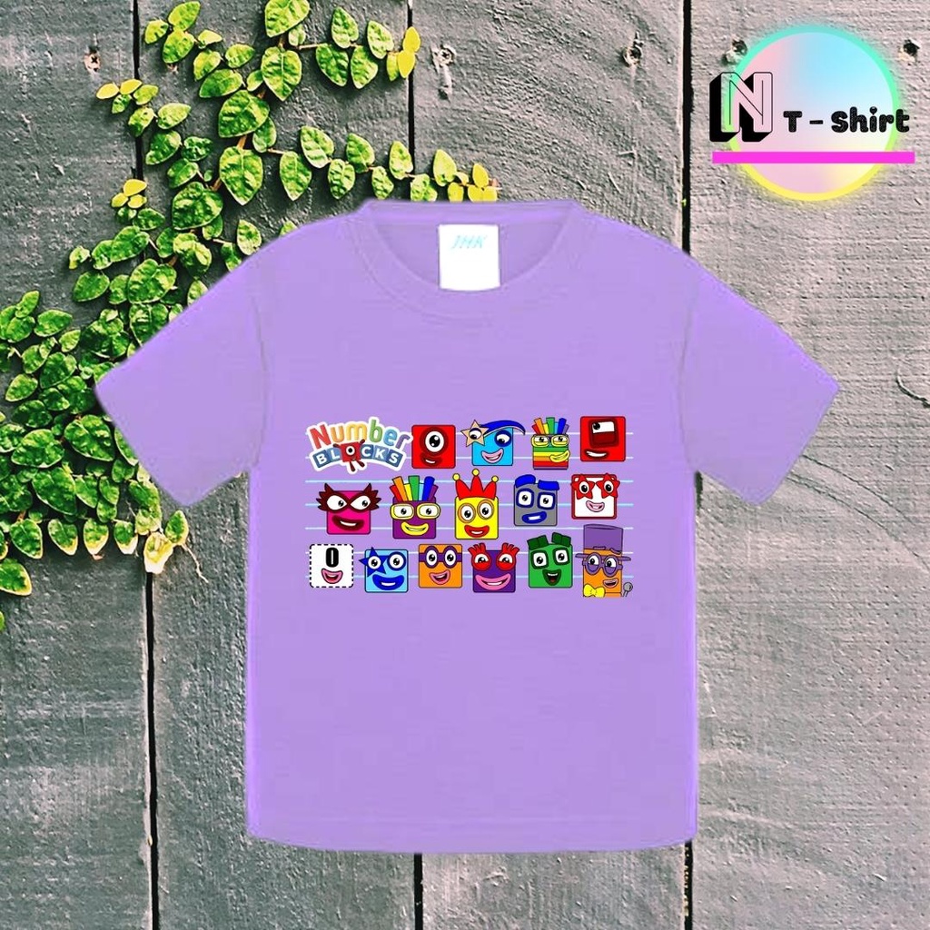 Áo thun cho bé trai và bé gái in hình hoạt hình Number Blocks dễ thương, chất liệu cotton mềm mịn thoáng mát NTShirt 11