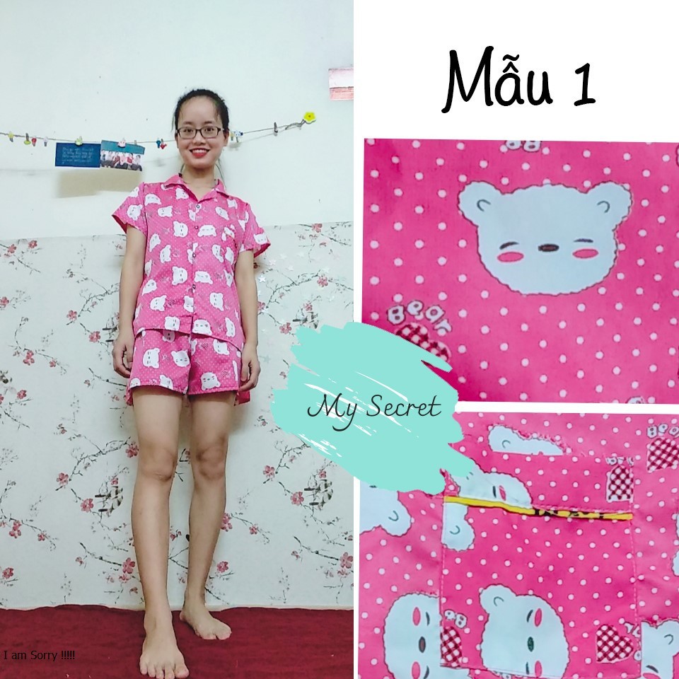 Bộ đồ ngủ pijama cộc hình thú ngộ nghĩnh nhiều màu