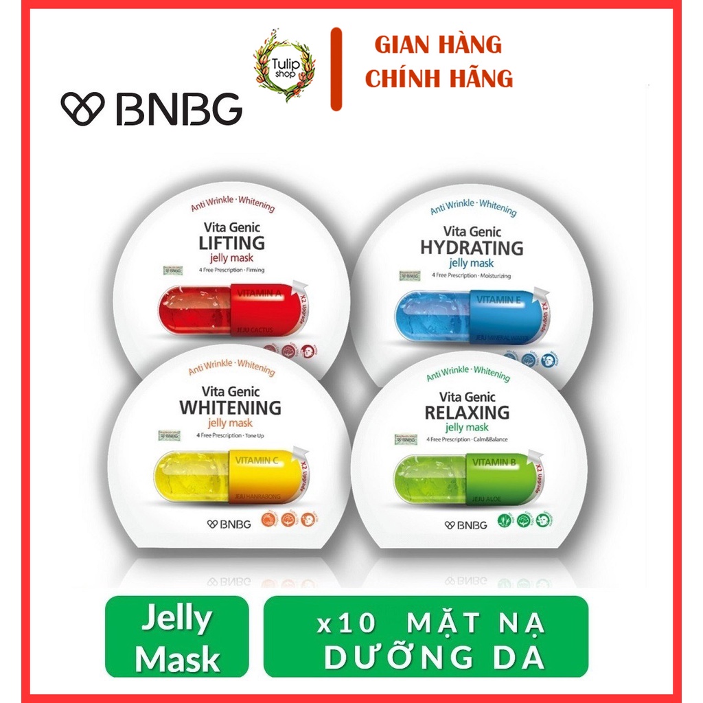 Combo 10 mặt nạ phục hồi da BNBG Vita Genic Relaxing Jelly Mask 30mlx10