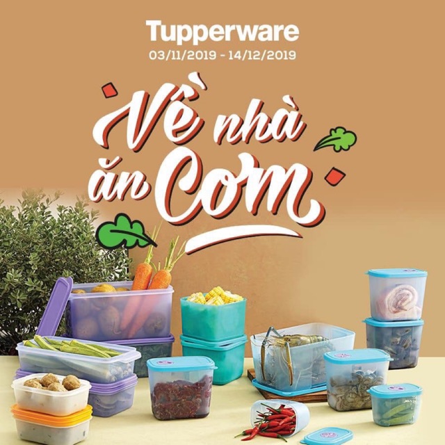 Bộ trữ thực phẩm Tupperware 13 món tặng 2 hộp ngăn đông thế hệ mới