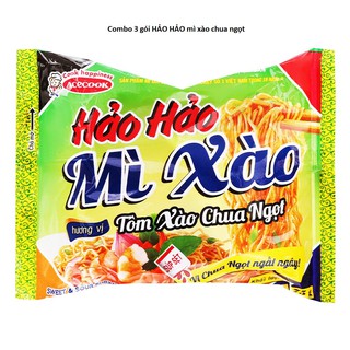 Thanh Hóa - Combo 3 gói Mì xào Hảo Hảo hương vị tôm xào chua ngọt, gói 75g