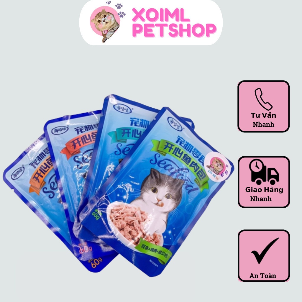 Pate Seafood Cho Mèo Thơm Ngon 60G