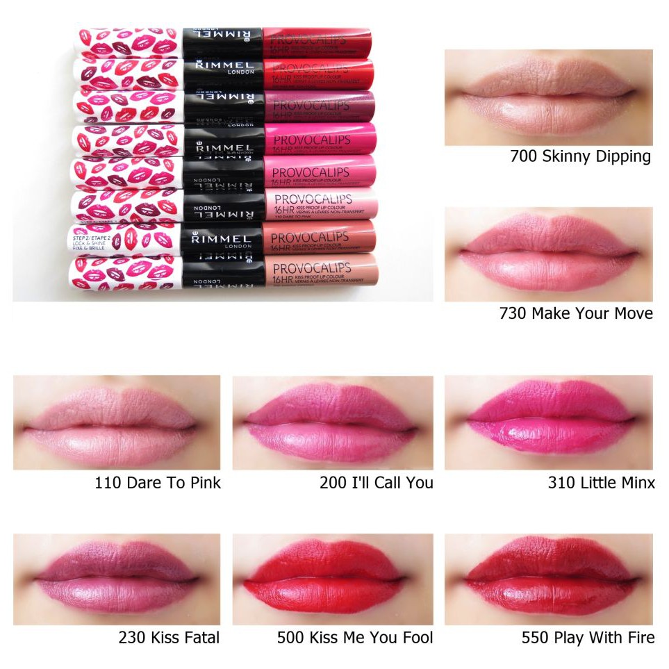 Son siêu lì hai đầu Rimmel London Provocalips 16Hr Kissproof Lip Colour