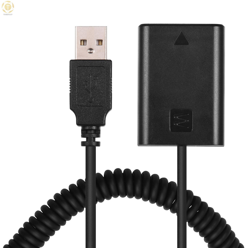 Shipped within 12 hours】 Andoer 5V USB NP-FW50 Dummy Battery Pack Coupler Adapter with Flexible Spring Cable Compatible with Sony A7 A7II A7R A7S A7RII A7SII A6000 A5000 A3000 NEX5 NEX3 ILDC Camera Connector [TO]