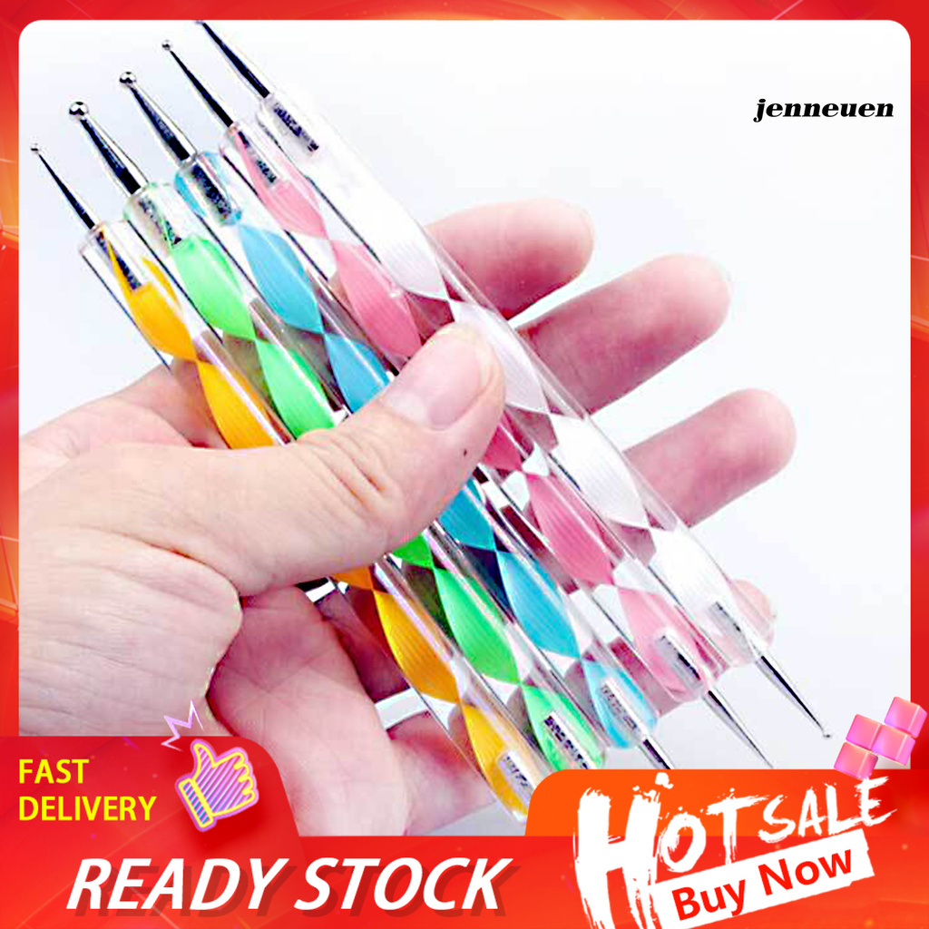 [Hàng mới về] Bộ 20 cọ vẽ móng và dụng cụ chấm móng trọng lượng nhẹ di động cho nữ giới