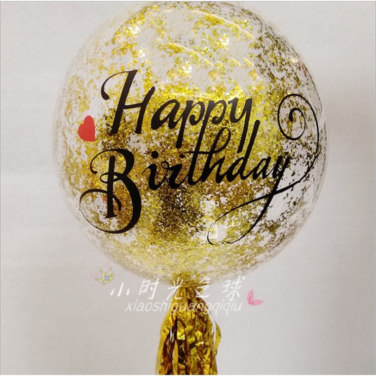 Sticker Trong Suốt 5-20 Inch Hình Chữ Happy Birthday Dễ Thương Dùng Để Trang Trí