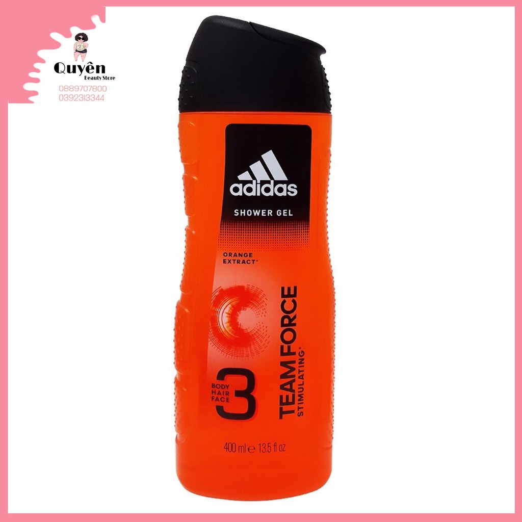 ADIDAS DẦU GỘI SỮA TẮM SỮA RỬA MẶT 3 IN 1 400ML