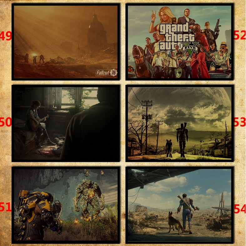 1 Miếng Dán Tường Trang Trí Phong Cách Game Assassin 's Creed Fallout 4 Gta5 Ps4
