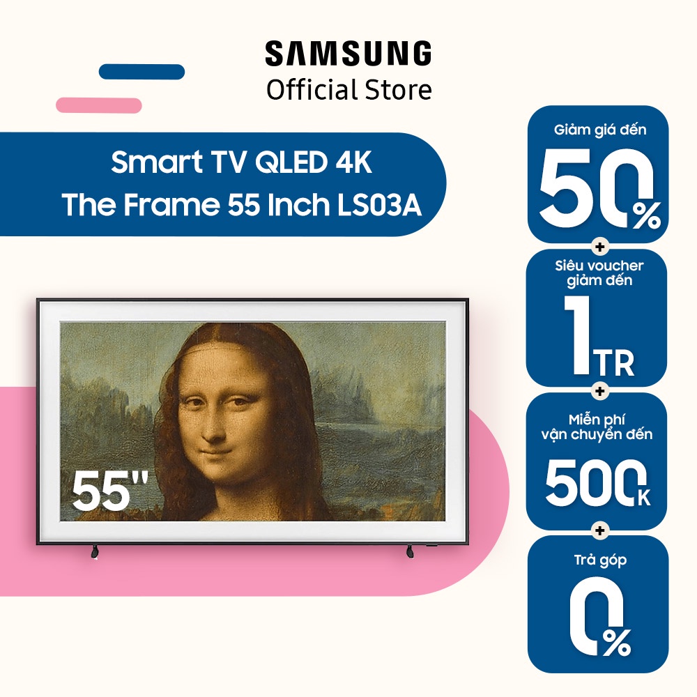 [Mã ELBAU7 giảm 7% đơn 5TR] Smart Tivi The Frame QLED Samsung 4K 55 inch QA55LS03AAKXXV - Miễn phí lắp đặt