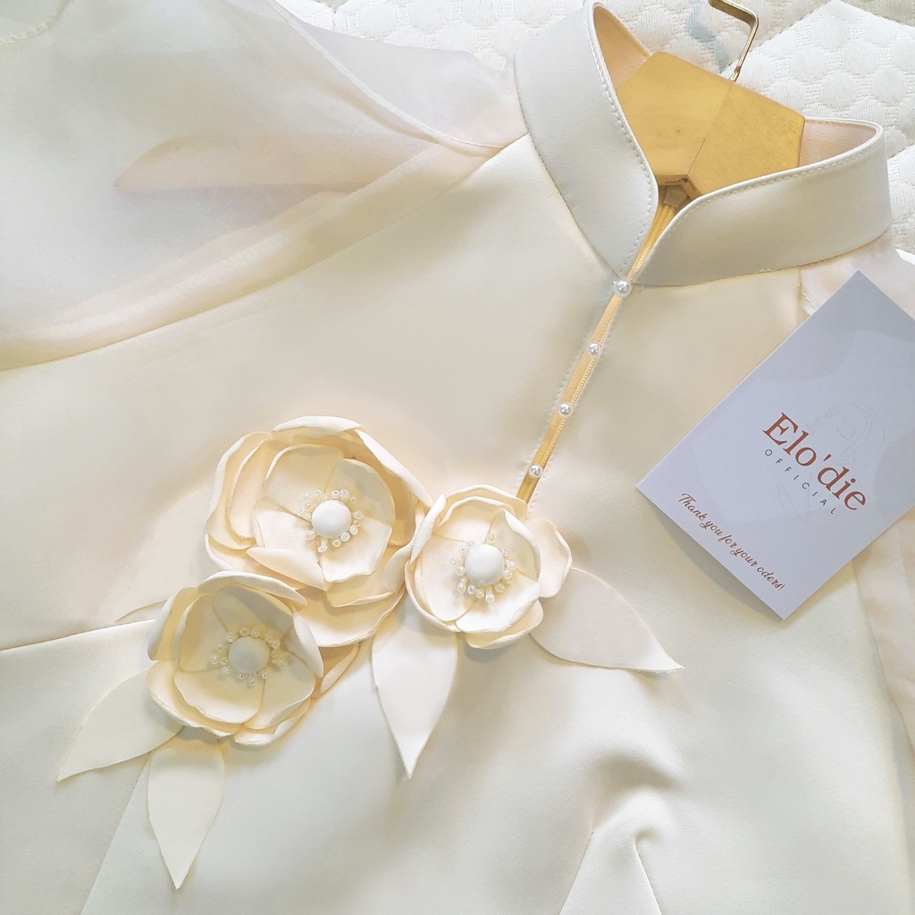 Áo Dài Cách Tân Kim Khánh Đính Hoa Cao Cấp