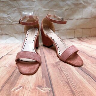 Sandal Gót Vuông 7 Phân Da Lộn Hót 2019