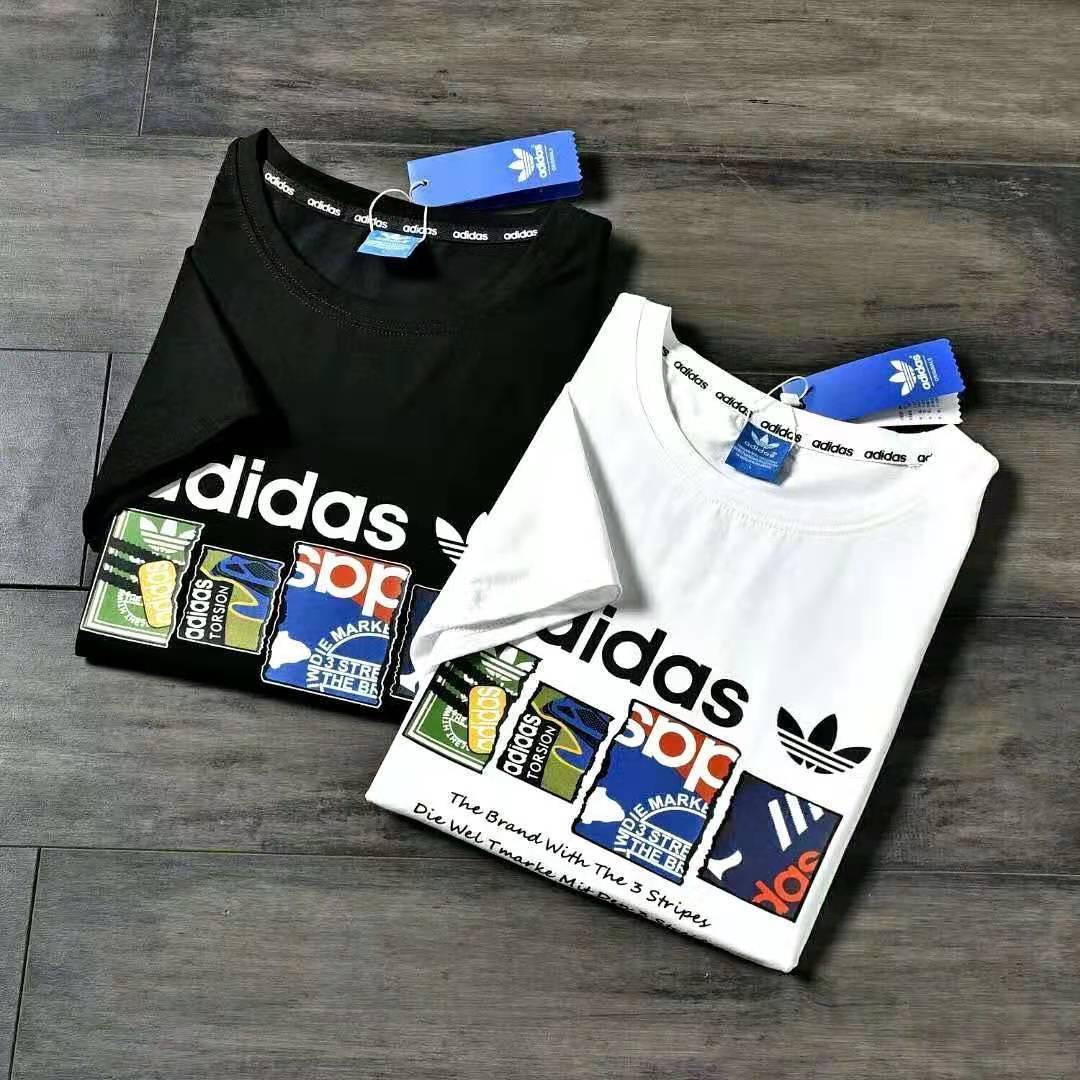 Áo Thun Adidas Tay Ngắn Cổ Tròn Dáng Rộng Chất Liệu Cotton Có Size Lớn Dành Cho Nam Giới