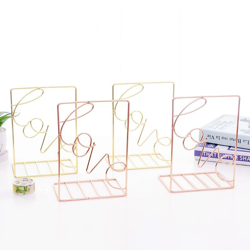 2 Giá Sách Để Bàn Hình Trái Tim Bằng Kim Loại