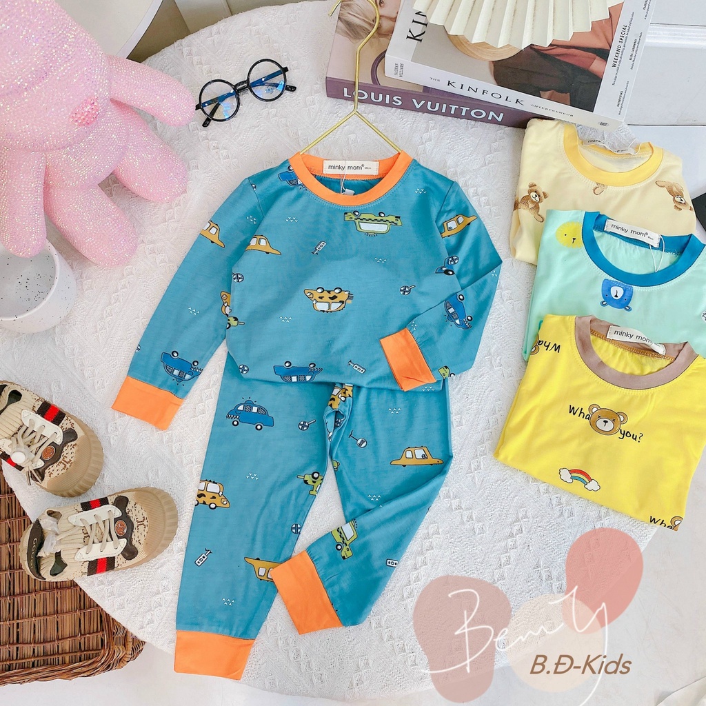 [Bé 7-20kg] Bộ Dài Tay Thunh Lạnh in hình Hàng Chuẩn Loại 1 MINKY MOM cho bé trai bé gái từ 7-20kg