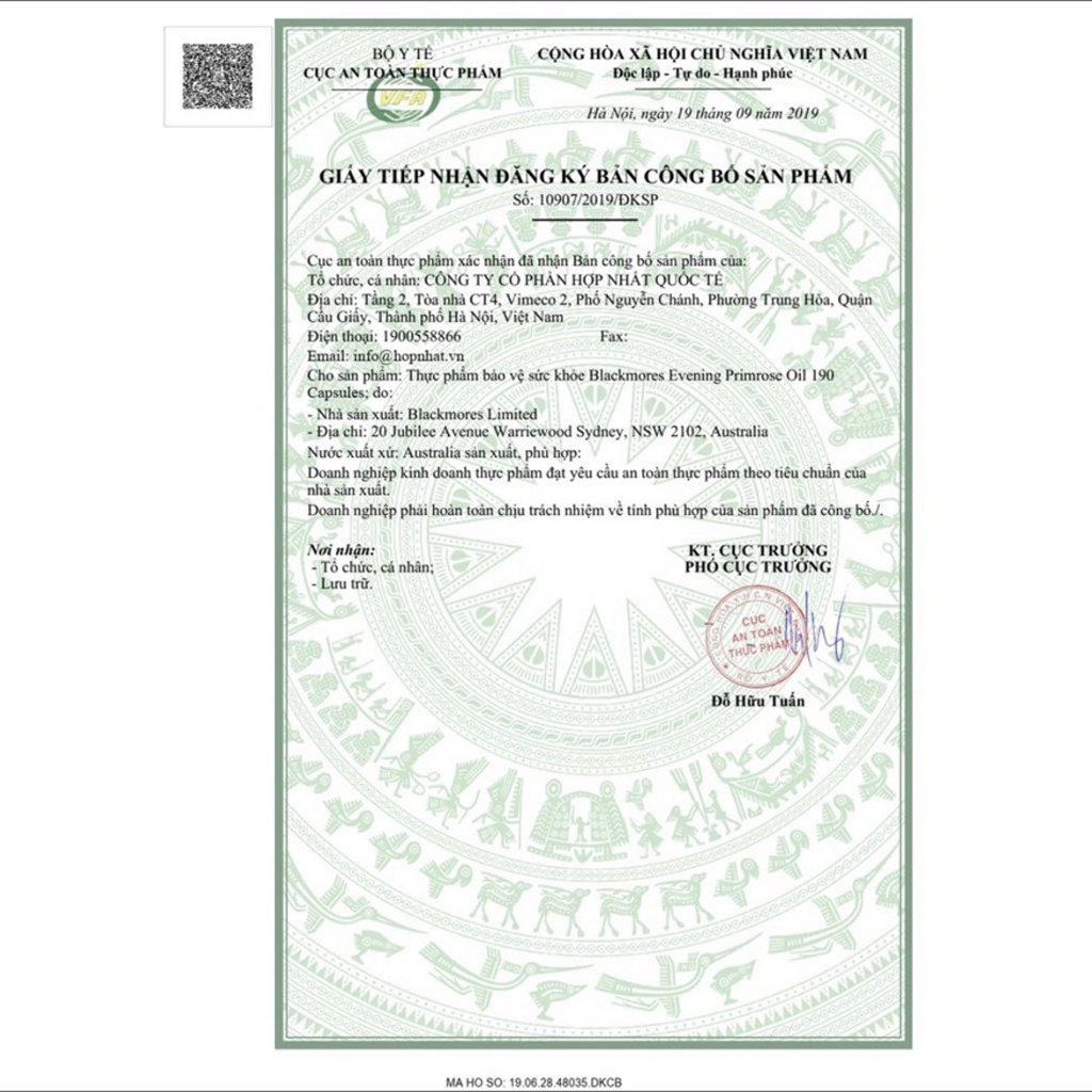 Tinh dầu anh thảo Evening Primrose Oil Blackmores 190 viên hỗ trợ đẹp da, Cải thiện sinh lý nữ