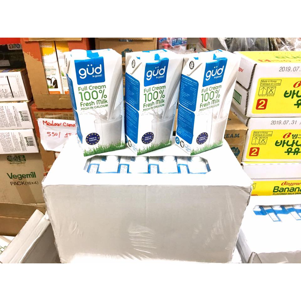 [SenXanh Emart] Thùng 12 Hộp Sữa Tươi 1L GUD - Sữa Ba Lan Nhập Khẩu