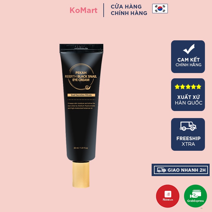 Kem Dưỡng Mắt Ngăn Lão Hóa Và Giảm Thâm Chiết Xuất Ốc Sên PEKAH REBIRTH BLACK SNAIL EYE CREAM 30ml