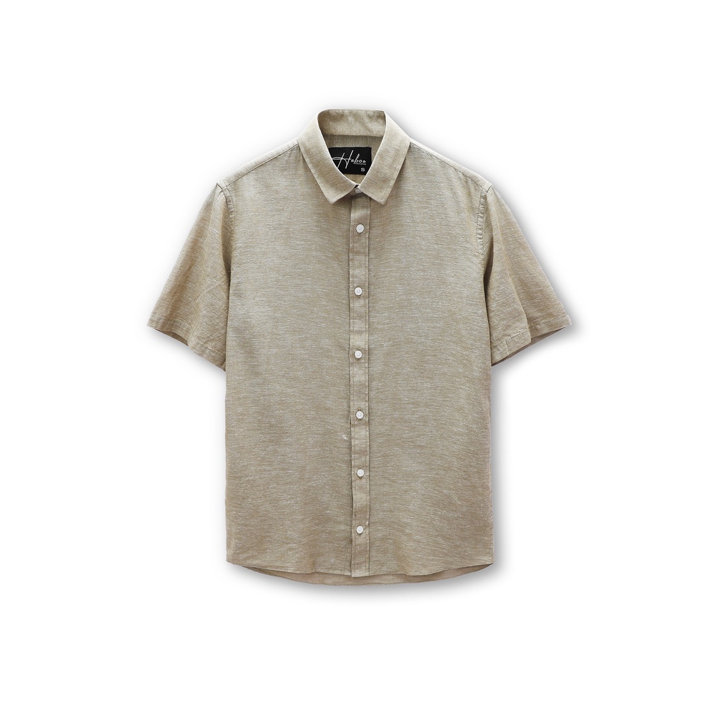 Sơ mi nam ngắn tay HEBOZ cao cấp, form slimfit, vải linen thoáng mát hạn chế nhăn 3 màu - 00001088