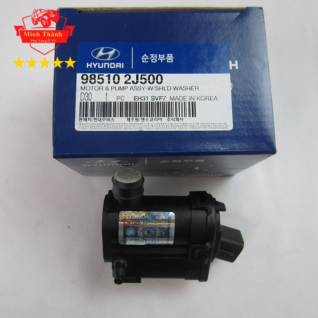 Mô tơ bơm nước rửa kính (kiếng) i10,Getz,Santafe,Sorento,Tucson,Kona - Minh Thành