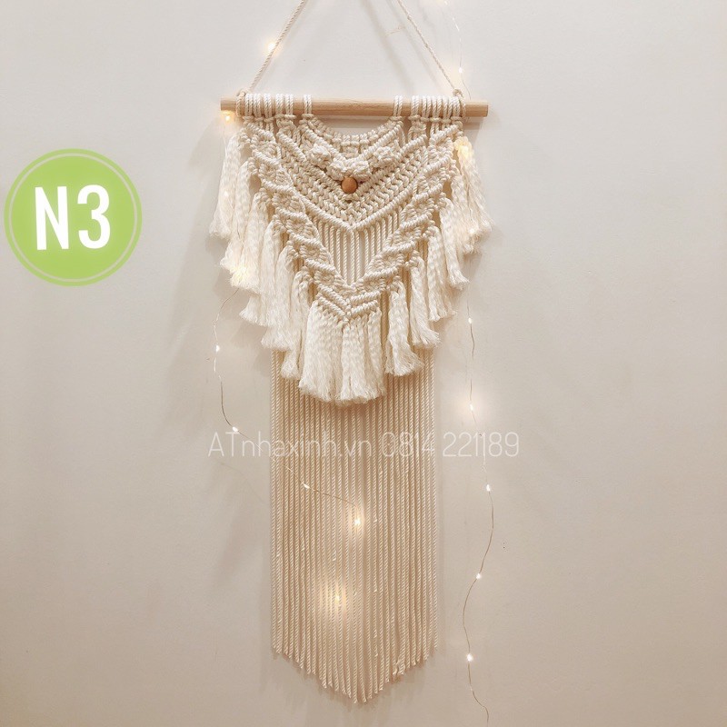 N3 Mành treo tường tết macrame trang trí phòng decor nội thất dây tết macrame