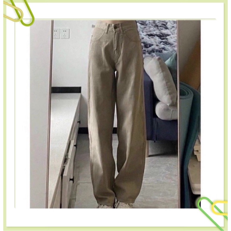[kèm ảnh thật] QUẦN KAKI DÁNG SUÔNG MÀU KEM