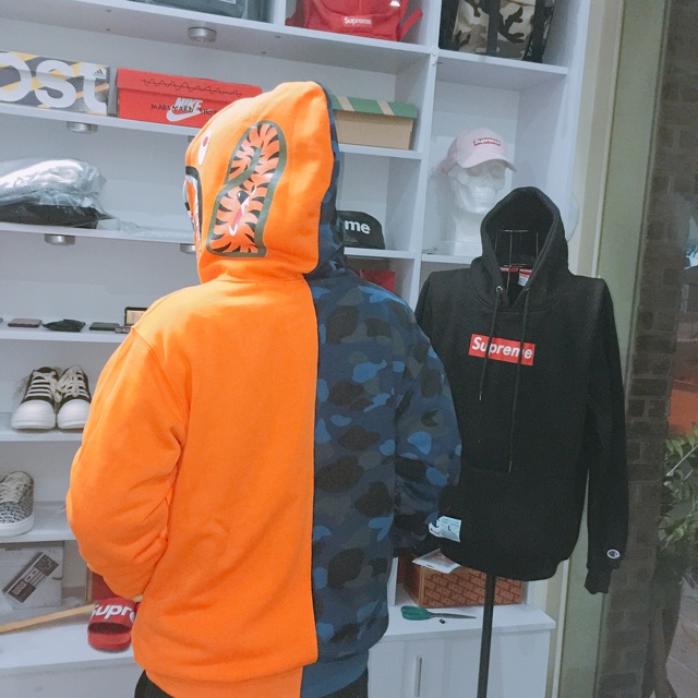 Áo Bape Hoodie Jacket OrangeBlue